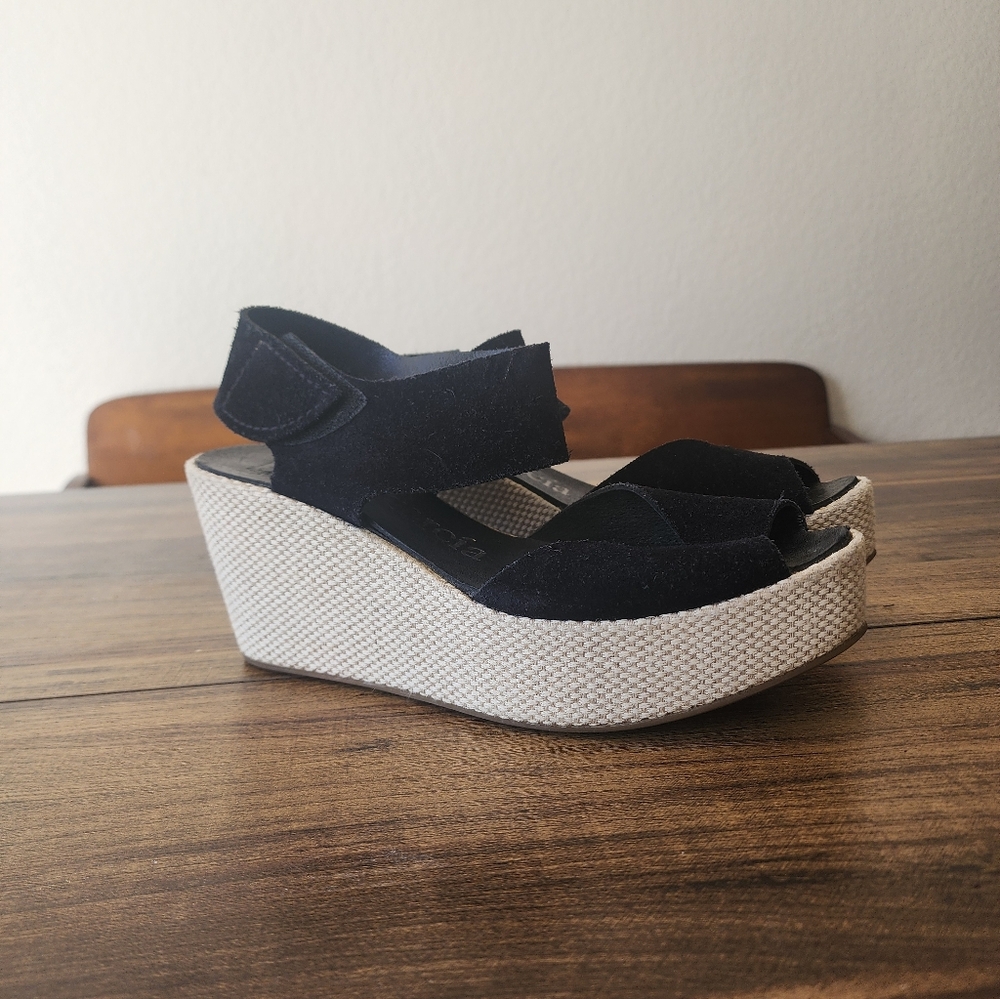 Pedro García Denia crisscross suede platform sandal 39 9 Shoes Wedge